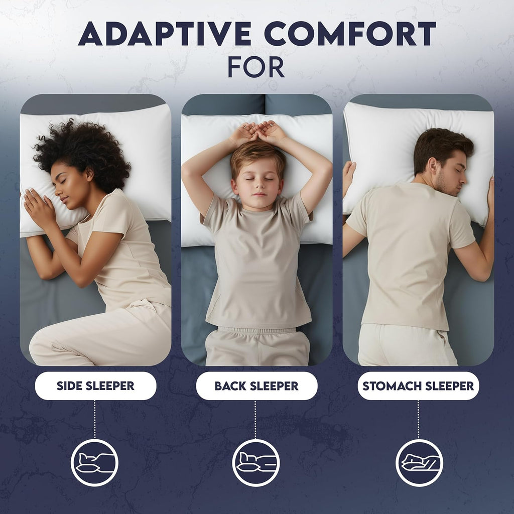 Utopia Bedding Down Alternative Bed Pillows for Sleeping Queen Size (White), Set of 2, Soft & Fluffy Pillow with Cooling, Hotel Quality, Gusseted Pillow for Back, Stomach or Side Sleepers